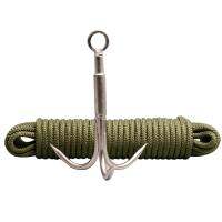 Grappling Hook Claw พับ3 Claw Outdoor Survival ความปลอดภัยปีนเขา Flying Claw สแตนเลสแบบพกพา Rock Climbing Tools