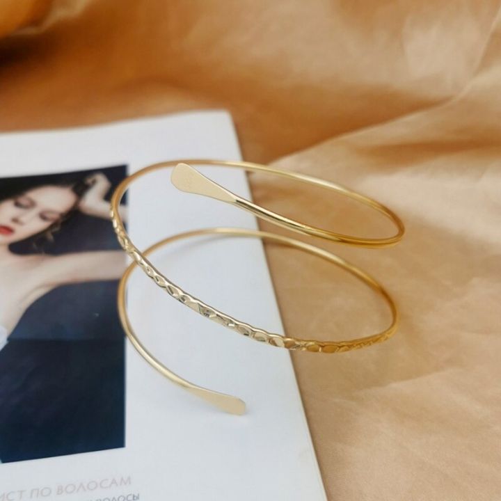 metal-arm-cuff-upper-arm-bracelet-band-for-women-gold-silver-color-armlet-spiral-armband-adjustable-arm-cuff-bangle-dropship-adhesives-tape