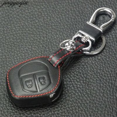 dfthrghd Jingyuqin 2 Buttons Remote Leather Car-Styling Key Cover Case For Suzuki SX4 Swift LIiana Vitara Jimny ALTO IGNIS ESTEEM