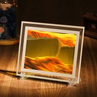 3D Flowing Sand Painting Round Square Glass Crafts Hourglass Birthday Gift Creative Gift Living Room Ornaments