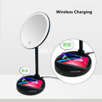 2021 New LED Makeup Mirror, Desktop Smart Wireless Charging Makeup Mirror, With 5X Magnifying Glass