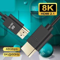 สาย HDMI 2.1 สาย HDMI 2 1 สาย 8K 60Hz 4K 120Hz 48Gbps EARC HDCP Ultra High Speed HDR สำหรับ HD ทีวีแล็ปท็อปโปรเจคเตอร์ PS P2D5-nxfnxfnxghnxgb