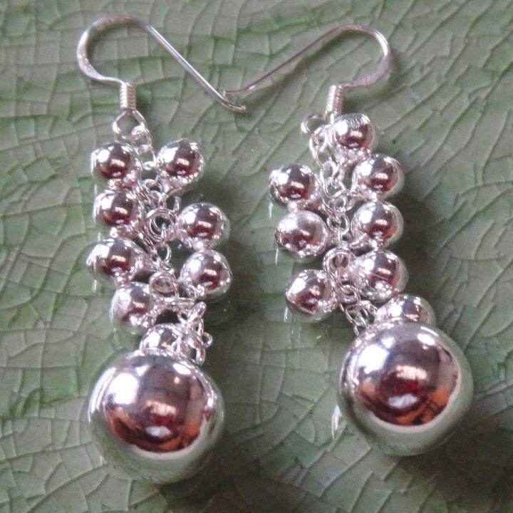 earrings-beautiful-thai-dangle-ball-sterling-silver-วงกลมห้อยสวยงาม-ห้อยตำหูเงินขาวสเตอรลิงซิลเวอรใช้สวยของฝากที่มีคุณค่า-ฺชาวต่างชาติชอบมาก