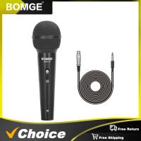 BOMGE ไมโครโฟนคาราโอเกะแบบไดนามิกโลหะ Cardioid แบบมีสาย Vocal Handheld Mic พร้อมสายสัญญาณเสียงเข้ากันได้กับเครื่องขยายเสียงผสม