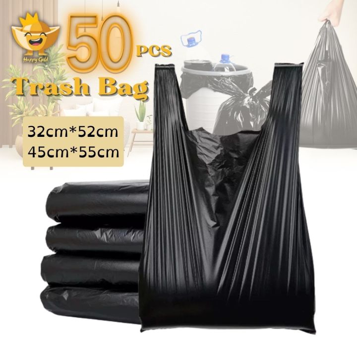 50pcs Large Thick Garbage Bag Large Rubbish Bag Plastic Thickened