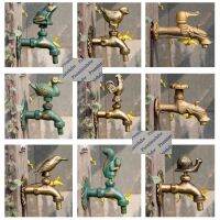 G1/2" Outdoor Garden Faucet Spigot Wall Mount Solid Brass Decorative Animal Antique RuralTap Cat Dog Bird Duck Snail Squirral