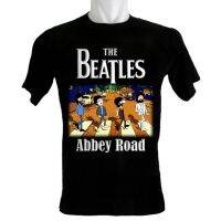 2023มาใหม่ผ้าฝ้าย100 แฟชั่น Tee ใหม่ Beatles วงโลหะสีดำแขนสั้นผู้ชายเสื้อยืด