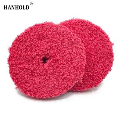 2PCS Car Polishing Pad Microfiber Buffing Pad Removing Wax Buffer Pad Kit Replaceable Polishing Disk For Car Polisher 6 inch Red