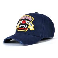 หมวกแก๊ปหมวกเบสบอลผ้าฝ้ายแบรนด์ Dsq2สำหรับผู้หญิงฮิปฮอปหมวกสีฟ้าสีดำผู้ชายฤดูร้อน