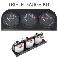 52มม. 12V Triple Kit อุณหภูมิน้ำอุณหภูมิน้ำมันเครื่องวัดแรงดันไฟฟ้า Meter