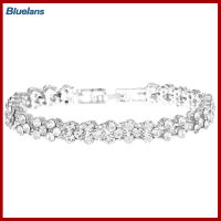 Bluelans®Rhinestone ฝังสร้อยข้อมือผู้หญิงกำไลข้อมือปรับขนาดได้สำหรับปาร์ตี้ครบรอบ