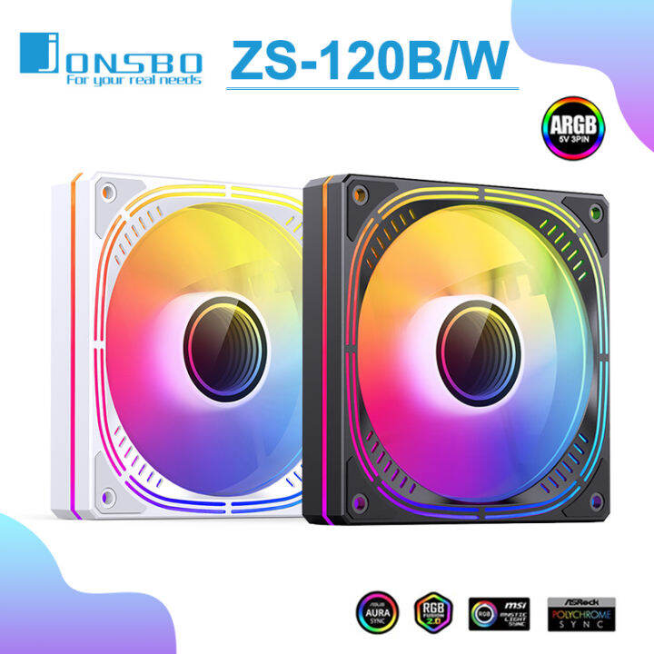 Jonsbo ZS-120 Case Fan 5V ARGB 120mm CPU Cooling Fan 4PIN PWM 1800RPM ...