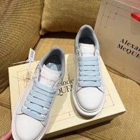 2022 patent leather AlexanderMcQUEENˉ blue white shoes jelly gray new color couple thick bottom inner heightened men and women the same style casual shoes