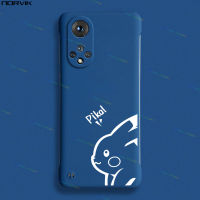 NORVIK ภาพยนตร์การ์ตูนน่ารักลาย Pika ไร้ขอบเคสโทรศัพท์สีฟ้าสำหรับ Huawei P60 Nova 11 11i 10 Y91 Y90 9 7 SE Honor 90 70 50 Lite X9a Magic 5 Pro 5G 4G N11-3ปลอกฝาหลังสร้างสรรค์