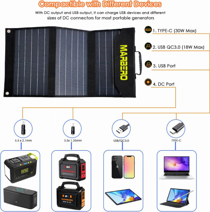 marbero-30w-portable-solar-panels-foldable-solar-panel-battery-charger-for-portable-power-station-generator-ipad-laptop-qc3-0-usb-ports-amp-dc-output-for-camping-van-rv-trip-30w-13-4-9-5-1-8