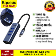 Hub chuyển đổi Type-C to USB3.0 3 + RJ45 1 cho Macbook Air Pro Samsung