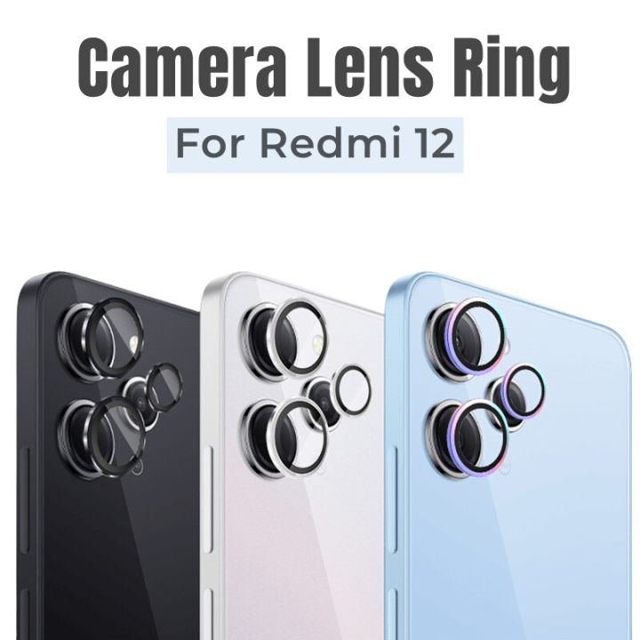 เคสฝาครอบเลนส์ป้องกัน-redmi12ทำจากโลหะสำหรับ-xiaomi-redmi-12ทุกรุ่น-กระจกนิรภัยบนกล้องทำจากโลหะ