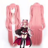 Anime Cosplay Krul Tepes Wig 100CM Long Straight Hair Ponytail Owari No Seraph Of The End Halloween Wig + Wig Cap