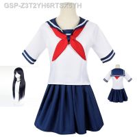 ชุดคอสเพลย์ Jogo Yandere Simulator Ayano Aishi,ชุดคอสเพลย์อนิเมะ Jogo Uniforme Roupa Marinheiro Camiseta Com Saia Preto Perucas Conjunto Festa