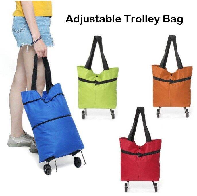 Trolley Bag Shopping Travel Luggage Bag with Wheels Expandable Rolling