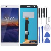 (ร้านอะไหล่ที่ไม่ซ้ำกัน) หน้าจอ LCD TFT สำหรับ Nokia 3.1กับ Digitizer ประกอบเต็มตัวเครื่อง (สีขาว)