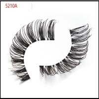 5210A 5 Pairs แต่งหน้า ยาว เป็นธรรมชาติ หนา ข้าม แฮนด์เมด ต่อขนตา ขนตาปลอมปลอม สีดำ