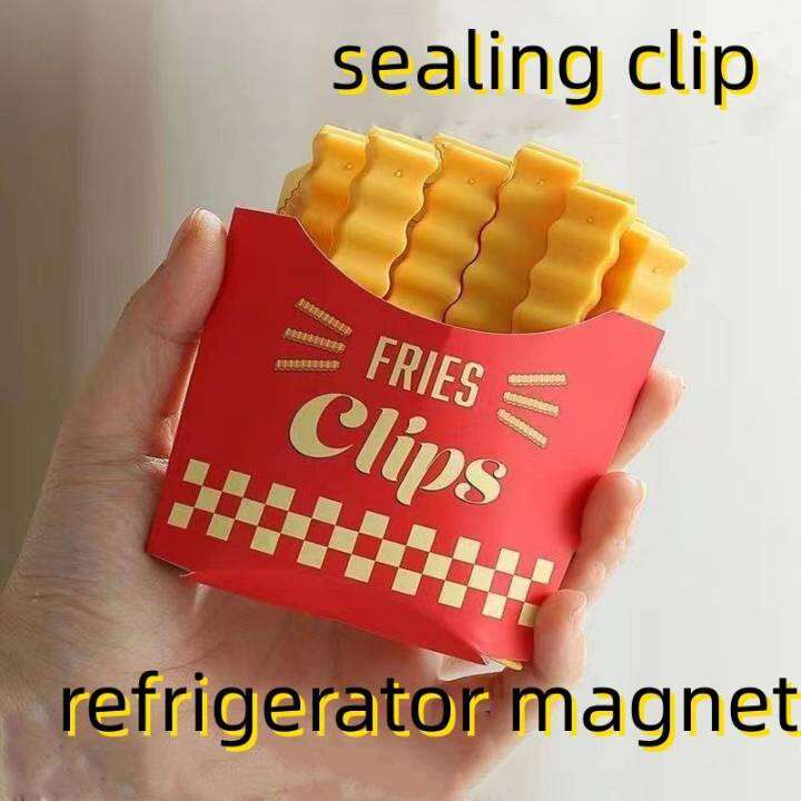 cute-french-fries-12pcs-sealing-clamp-refrigerator-magnet-storage-box-moisture-proof-and-fresh-keeping-physical-clip