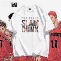 เสื้อยืดผ้าฝ้ายพิมพ์ลายสแลม Dunk เสื้อยืดลายอะนิเมะญี่ปุ่นกราฟิกแนวสตรีทเสื้อสีทึบสีดำสีขาวไซส์ใหญ่พิเศษสำหรับผู้ชายเสื้อยืดแฟชั่นฮาราจูกุ