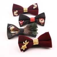 Double-layer bow tie male wedding metal decoration show host groom British fashion bow tie tide best man spring new bow tie Boys Clothing