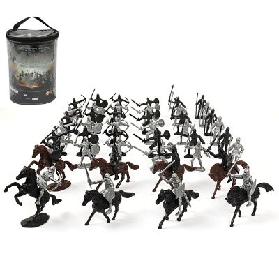 52 Pcs/Bag Medieval Cavalry War Horse Model Roman Ancient Medieval Warrior Model Toys