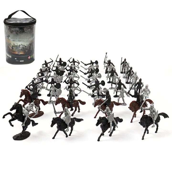 52-pcs-bag-medieval-cavalry-war-horse-model-roman-ancient-medieval-warrior-model-toys