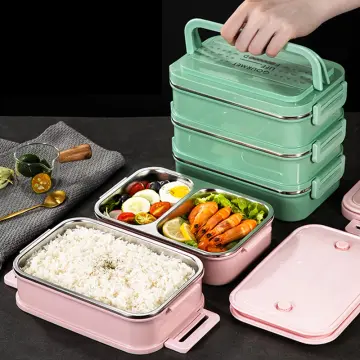 2 Layers Thermal Lunch Box for Kids Thermos Food Container