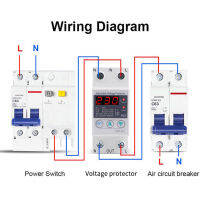 230VAC ตัวป้องกันแรงดันเกินและแรงดันไฟฟ้าปรับได้อัตโนมัติชนิดอัจฉริยะชนิด50/60Hz แสดงเป็นที่ตั้งราง DIN