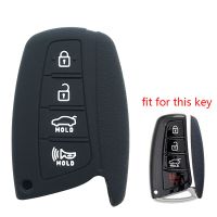 fvdbsdv 4 Buttons Remote Silicone Key Cover Fob Shell Key Holder Case For Hyundai Santa Fe DM Grandeur HG Sedan Genesis G80 Keychain Set