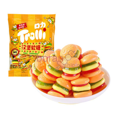 汉堡包橡皮糖 Hamburger Gummy 108g*1 Bag of Candy Fillings Gummy Snacks Snack Snacks