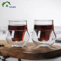 【CW】❏✎  1/2pcs 120ml Double-layer Glass Cup Hanging Ear Espresso Set Anti-scalding Wine Teacup Mug