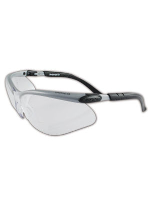 3M 10078371620476 BX Reader Series Safety Glasses with Silver/Black Frame, Standard Diopter: +2.00