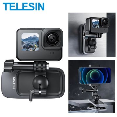 Telein คลิปติดกระเป๋าเป้แม่เหล็กหมุน ° 360ยึดแบบหนีบสำหรับกล้อง14 13 12 Gopro Hero 11 10 9 8 Insta360 DJI Action 2 3