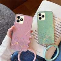 เคสโทรศัพท์ Realme C51 C53 C55 การออกแบบเต็มไปด้วยดวงดาวบนท้องฟ้าปลอกซิลิโคนอ่อนนุ่มโปร่งใส Realme C51 C53 C55 ฝาครอบโทรศัพท์พร้อมสายรัดข้อมือแหวนซิลิโคนอ่อนนุ่ม