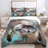 ✠✎✽ Wolf Kamado Nezuko Bedding Set Anime Demon Slayer Printed Duvet Covers Pillowcases Comforter Bedding Set Bedclothes Bed Linen