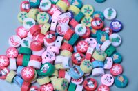 Christmas Halloween Pattern Beads Polymer Clay Spacer Loose Beads for Jewelry Making DIY Handmade celet Accessories