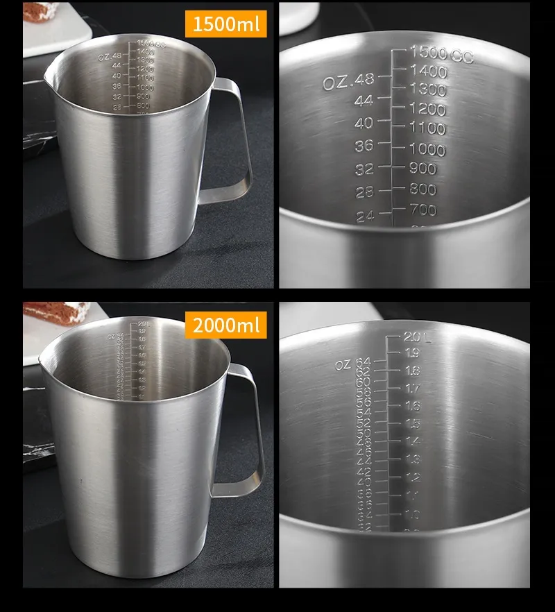 Stainless Steel Measuring Cup 200 ml Milk Tea Coffee Liquid Measuring Cup  With Scale Food Grade 304 SUS Never Rust 200 cc
