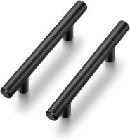 Ravinte 30 Pack | 5 Inch Cabinet Pulls Matte Black Stainless Steel Kitchen Drawer Pulls Cabinet Handles 5 InchLength, 3 Inch Hole Center 30 Black