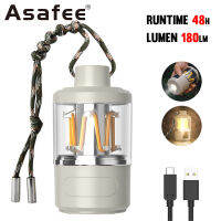 Asafee KXK-808 Camping Light 180LM Built-in Battery 48H Runtime IPX4 Waterproof Soft Ambient Lamp Battery Display White Warm Natural Light Stepless Dimming Outdoor