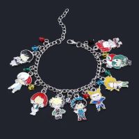 My Hero Academia Charms Bracelet Anime Figure Izuku Midoriya Katsuki Bakugou All Might Shoto Todoroki Enamel Cartoon Bangles Hot