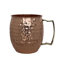 NATURAL EFE | HAMMERED COPPER WATER MUG | แก้วน้ำทองแดง ลายตอกมีหูจับ 400 ML