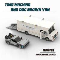 MOC Technology Bricks ของเล่นไทม์แมชชีน Doc Brown Van Building B City รถแข่งของเล่นของเล่นโมเดลผู้เชี่ยวชาญด้านความคิดสร้างสรรค์กลับไปยังอนาคต