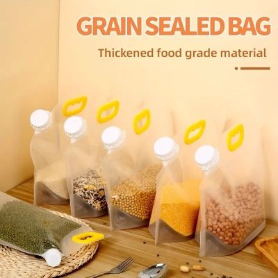 5pcs Sealed Storage Bag Rice Packaging Bag Grains Moisture-Proof Insect-Proof Transparent Thickened Portable Food-Grade Bag