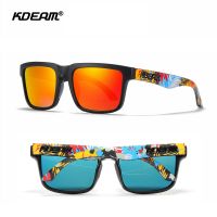 Cool Colors block Red lens Polarized Sunglasses Men Square Frame UV400 with Soft Nose Pad Sun Glasses Women Brand KDEAM