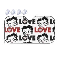 Betty Boop ที่บังแดดแผ่นกรองแสงติดรถยนต์รถพับได้บังแดดที่บังแดดหน้ารถสะท้อนแสงกระบังแสง